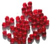 50 8mm Transparent Red Heart Beads